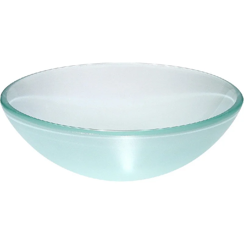 AA Warehousing 'Argonne' Frosted White Round Glass Vessel Basin