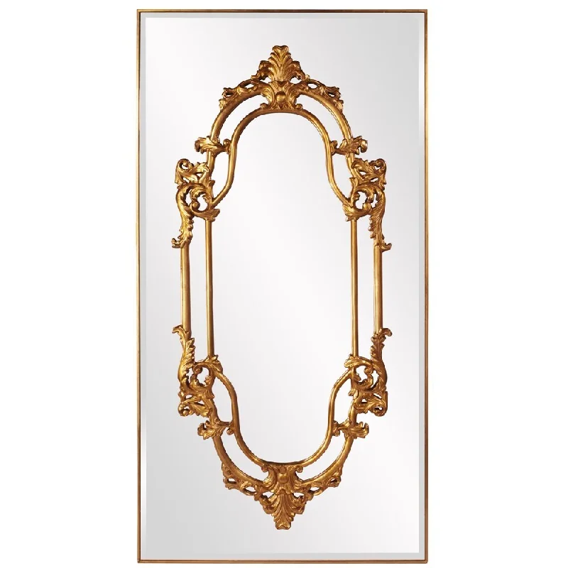 Allan Andrews Akira Goldtone Wood Baroque Mirror