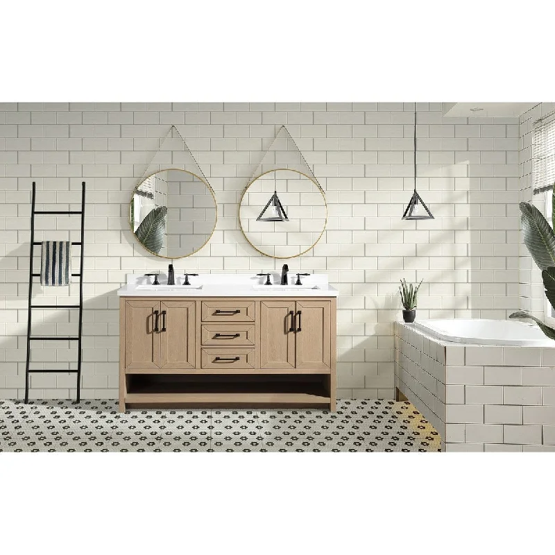 Ari Bath Venice 55" Bathroom Vanity, Oak Gray