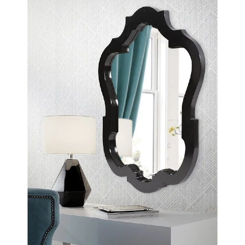 Asbury Glossy Black Wall Mirror