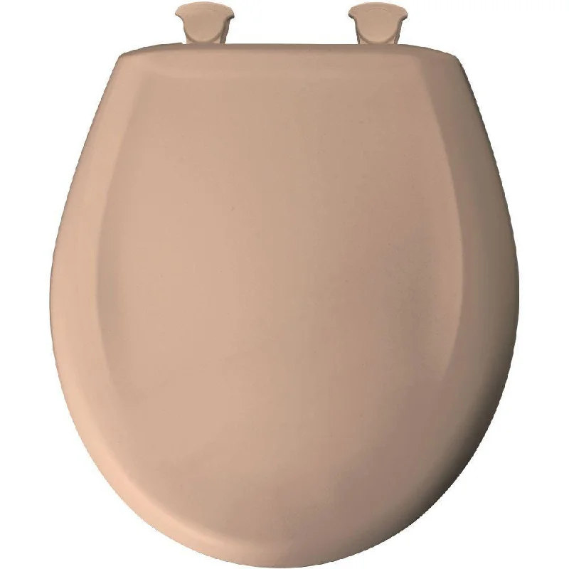 Bemis Whisper Close Round Closed Front Toilet Seat in Suez Tan 529684