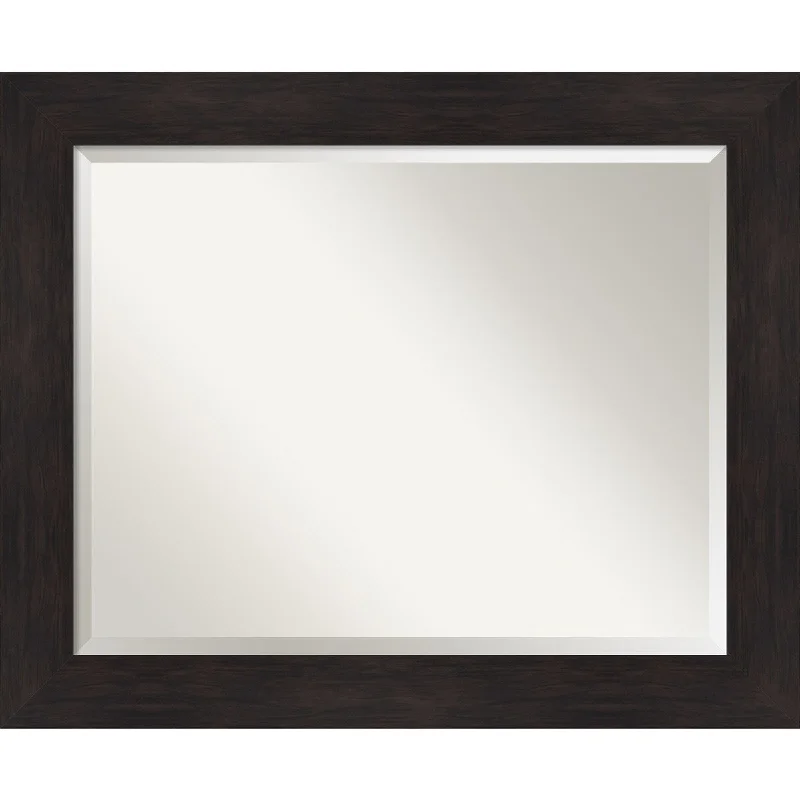 Beveled Bathroom Wall Mirror - Furniture Espresso Frame