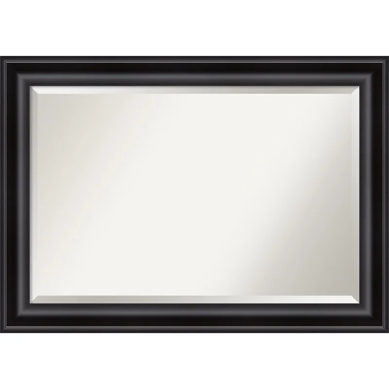 Beveled Bathroom Wall Mirror - Grand Black Frame