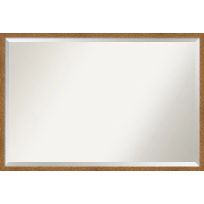 Beveled Wood Bathroom Wall Mirror - Carlisle Blonde Narrow Frame - Carlisle Blonde Narrow