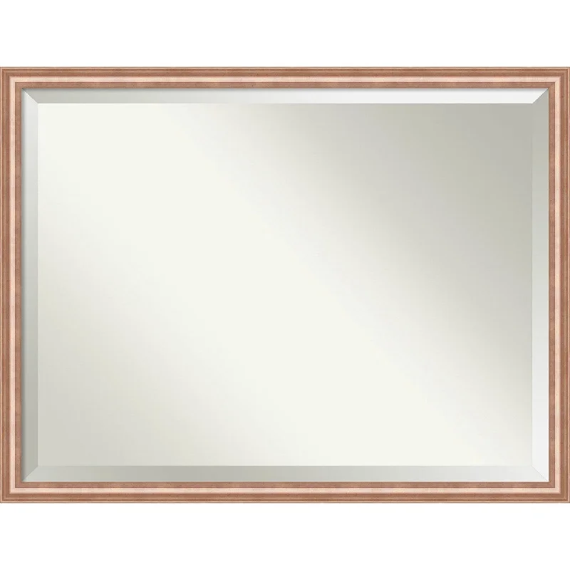 Beveled Wood Bathroom Wall Mirror - Harmony Rose Gold Frame - Harmony Rose Gold