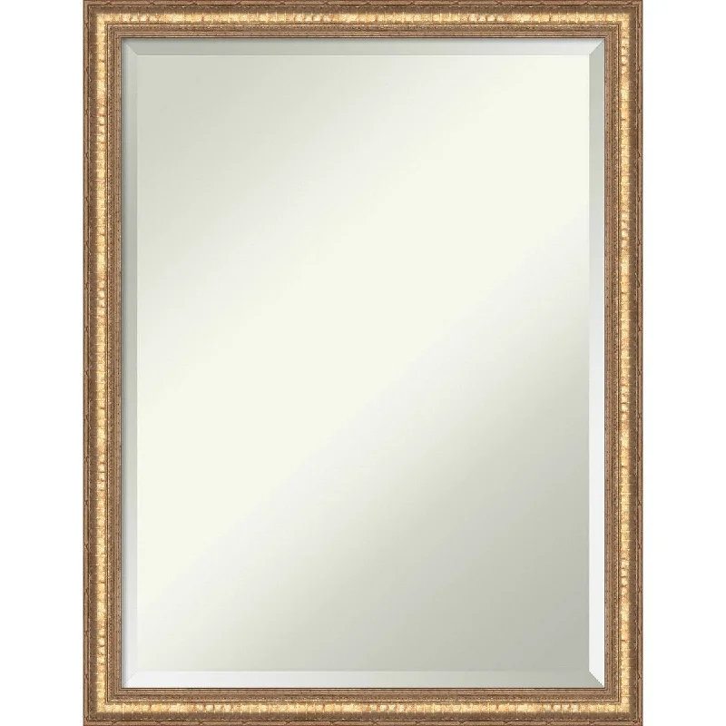 Beveled Wood Wall Mirror - Fluted Champagne Frame