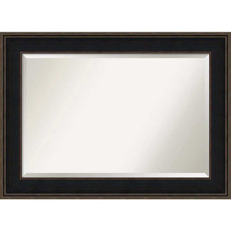 Beveled Wood Wall Mirror - Mezzanine Espresso Frame - Outer Size: 44 x 32 in