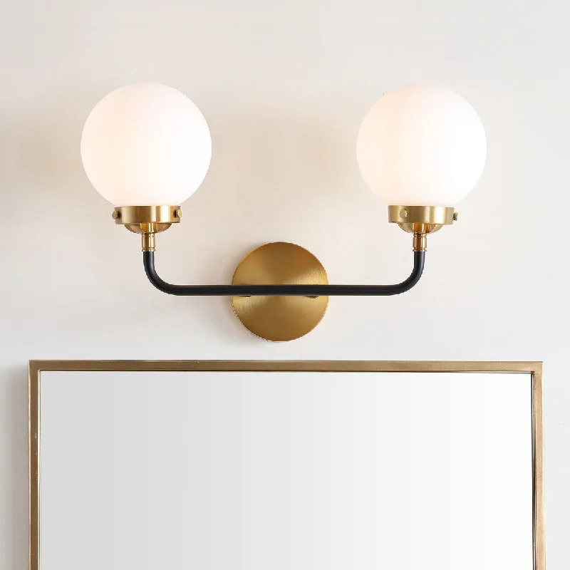 Bevin Contemporary Transitional Iron/Glass LED Vanity Light, by JONATHAN Y