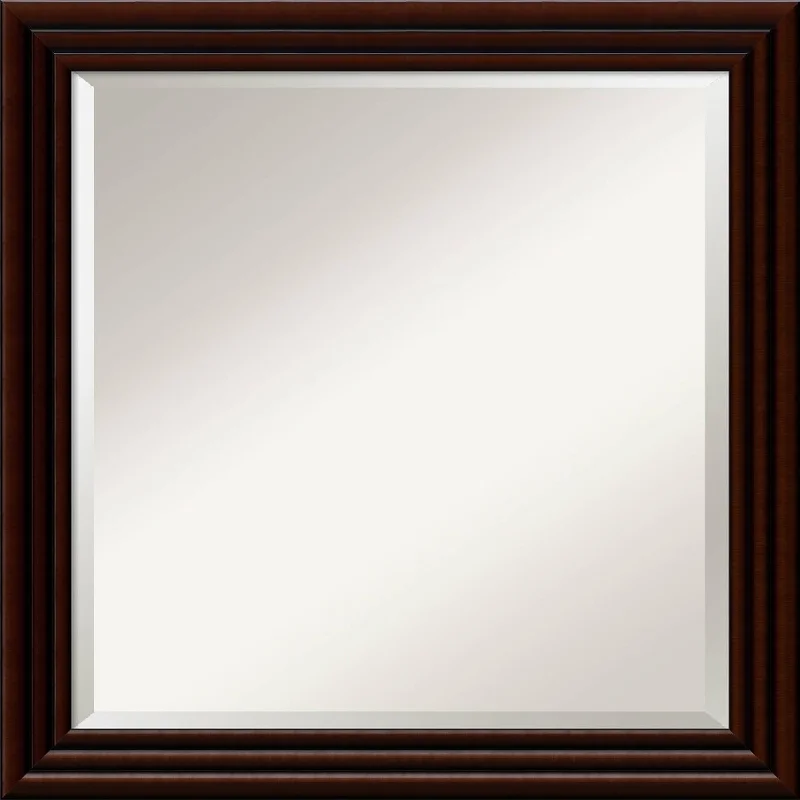 Chocolate Walnut Wall Mirror - Square 24 x 24-inch