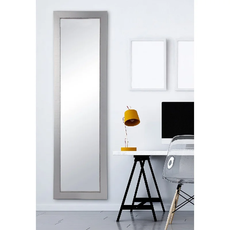 Contemporary Silver Lined Slim Full Length Mirror