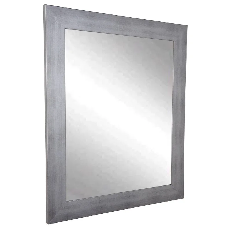 Cool Muted Contempo Wall Mirror - Brushed Silver