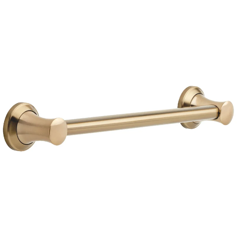 Delta Bath Safety Collection Champagne Bronze Finish Transitional Style Decorative ADA Approved 18-inch Grab Bar for Bathroom or Shower D41718CZ