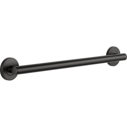 Delta Bath Safety Collection Matte Black Finish Contemporary Wall Mounted 24" Decorative Bathroom ADA Grab Bar D41824BL