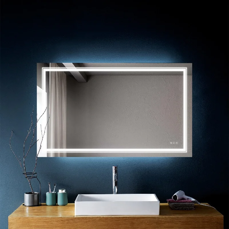 EPOWP Anti- fog Bathroom LED Bathroom mirror Hd mirror - Silver