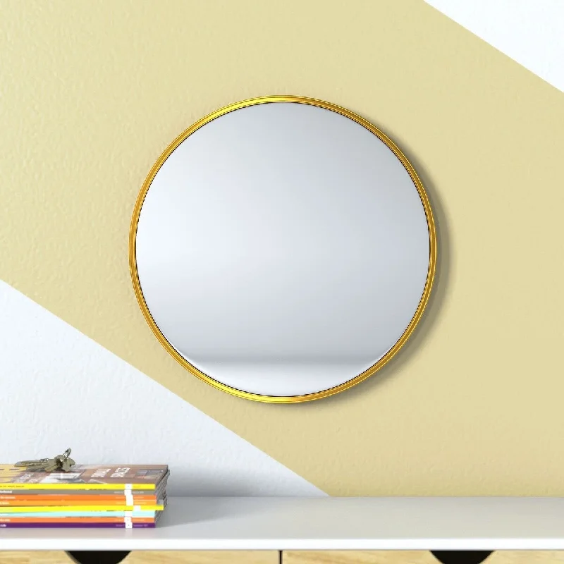 EPOWP Black/Gold Circle Mirror 20 Inch Wall Mounted Round Mirror