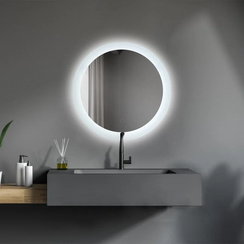 EPOWP LED Lighted Bathroom Wall Mounted Mirror Anti-Fog - Silver