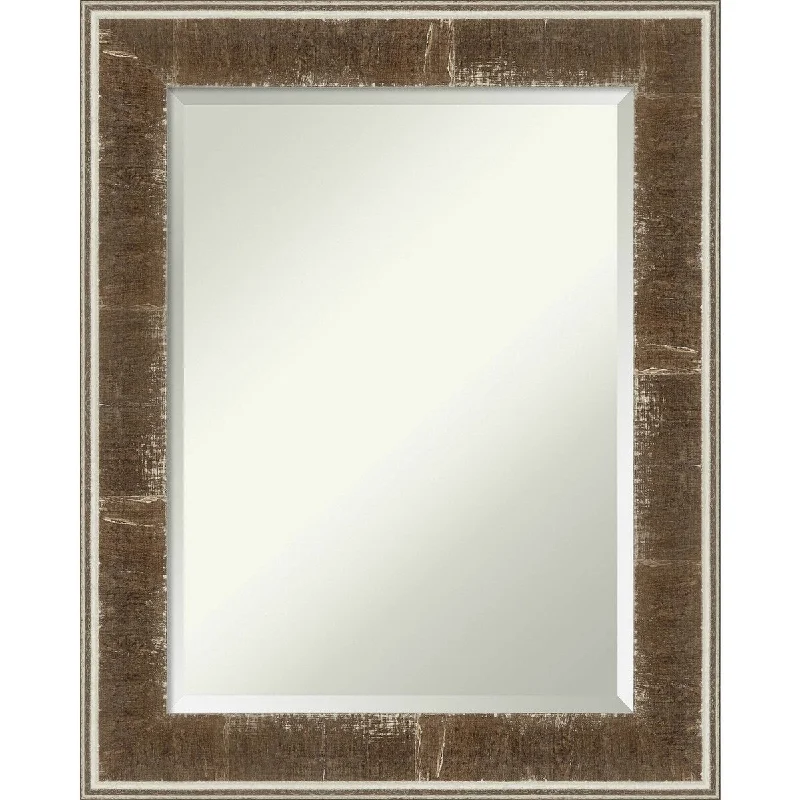 Farmhouse Brown Wood Framed Bathroom Mirror