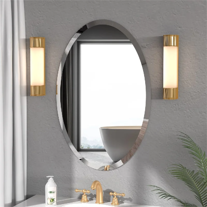 Frameless Oval Wall Mirror