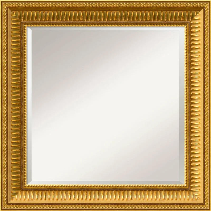 Golden Romanesque Wall Mirror - Square 26 x 26-inch