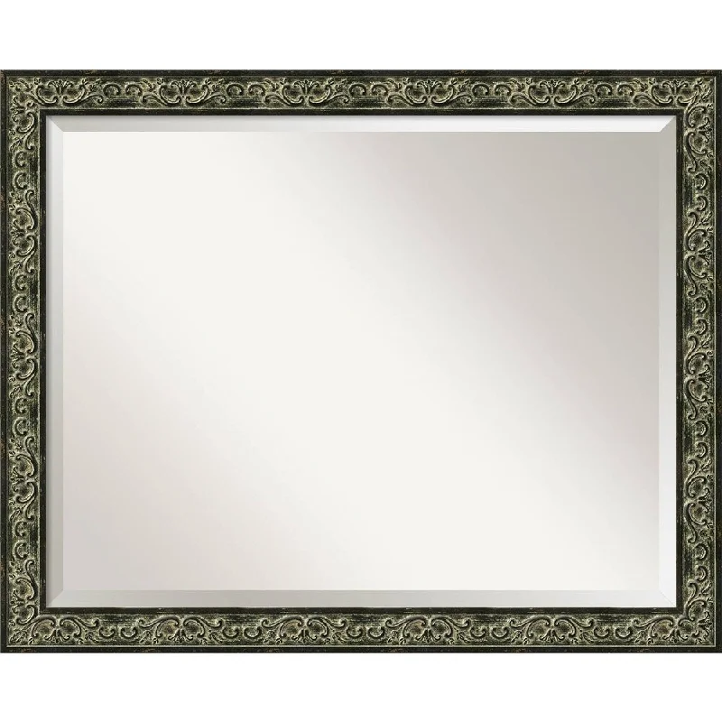 Green Provencal Scroll Large Wall Mirror - Green/Bronze