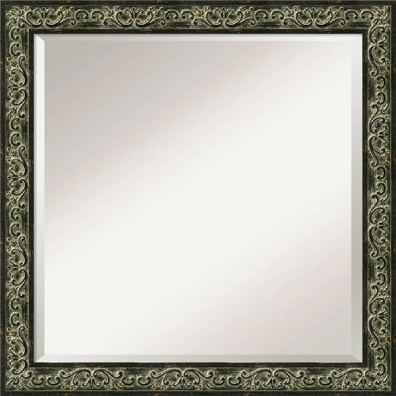 'Green Provencal Scroll Wall Mirror - Square' 23 x 23-inch