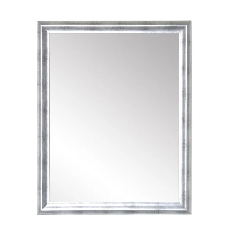 Industrial Brushed Silver Accent Mirror - Silver/Black