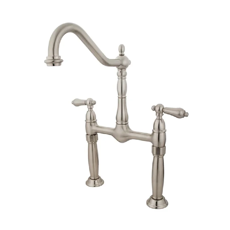 Kingston Brass Satin Nickel Two Handle Vessel Sink Faucet KS1078AL