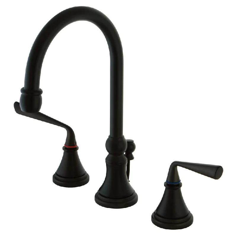 Kingston Brass Silver Sage Oil Rubbed Bronze Widespread Bathroom Faucet KS2985ZL