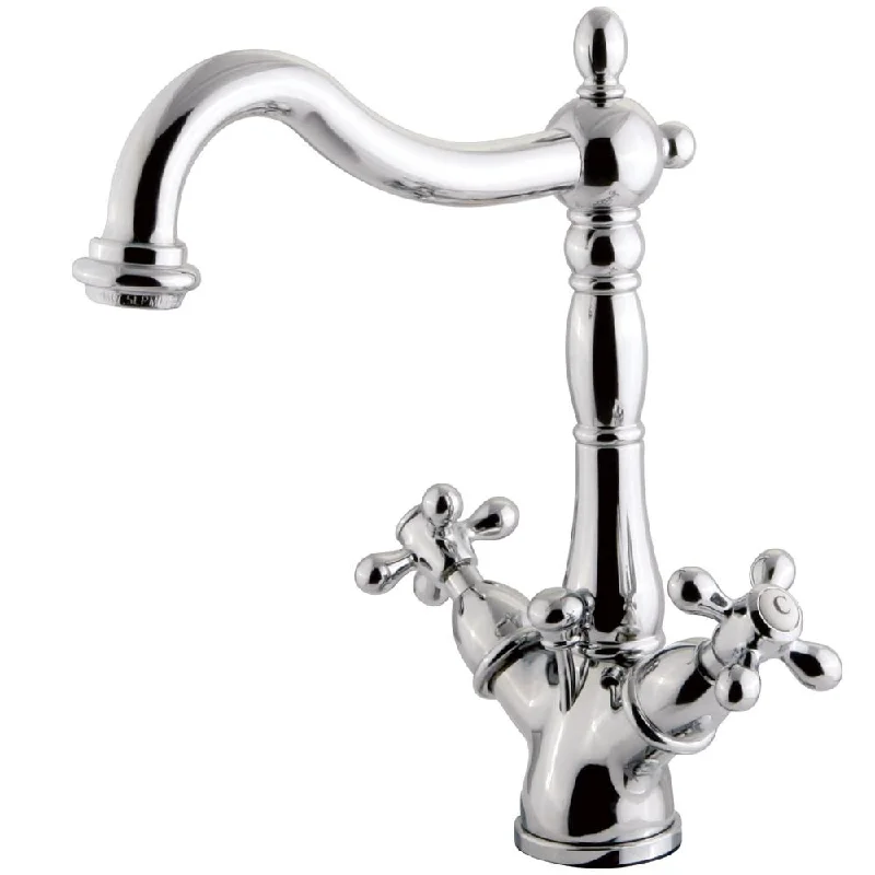 Kingston Chrome 2 Handle Bathroom Faucet w Pop-up & Optional Deck Plate KS1431AX