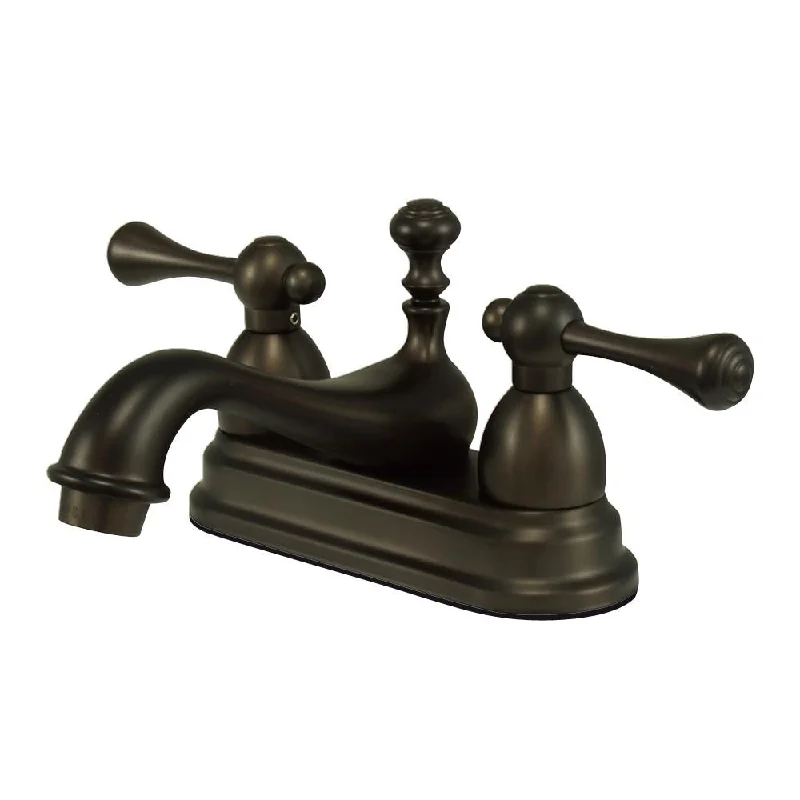 Kingston Oil Rubbed Bronze 2 Handle 4" Centerset Bathroom Faucet KS3605BL