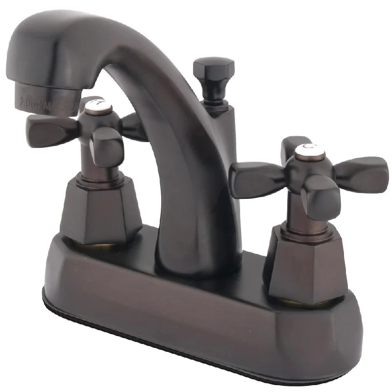 Kingston Oil Rubbed Bronze 2 Handle 4" Centerset Bathroom Faucet KS4615HX