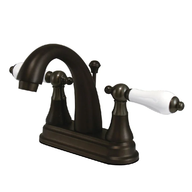 Kingston Oil Rubbed Bronze 2 Handle 4" Centerset Bathroom Faucet KS7615PL