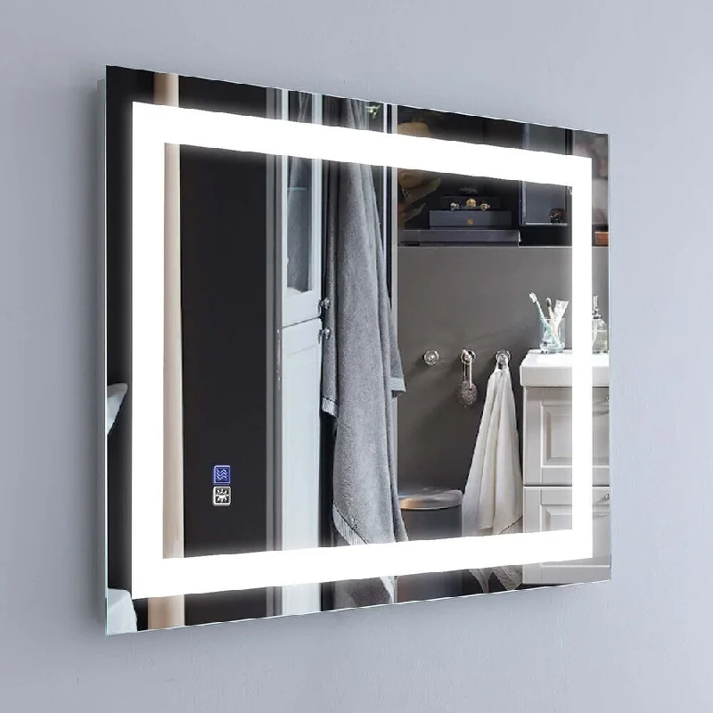 LED Bathroom Mirror, 24 x 32 inch, Anti Fog, Dimmable, Touch Button, Horizontally and Vertically Mounted - 24"W x 32"H x 1.4"D