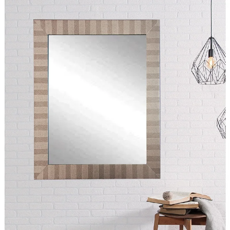 Multi Size BrandtWorks Modern Manhattan Wall Mirror - Silver/Champagne