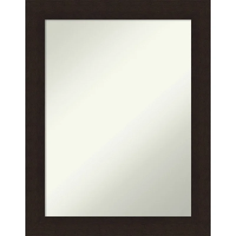 Non-Beveled Wood Bathroom Wall Mirror - Carlisle Espresso Frame