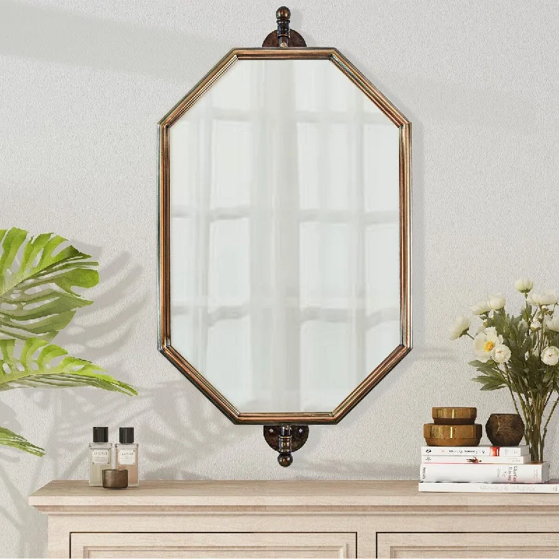 Octagon Bronze Wall Mirror - 33''*20''*7''