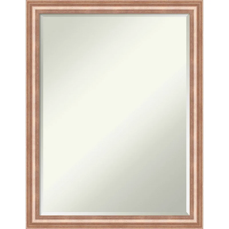 Petite Bevel Wood Bathroom Wall Mirror - Harmony Rose Gold Frame - Harmony Rose Gold - 21 x 27 in