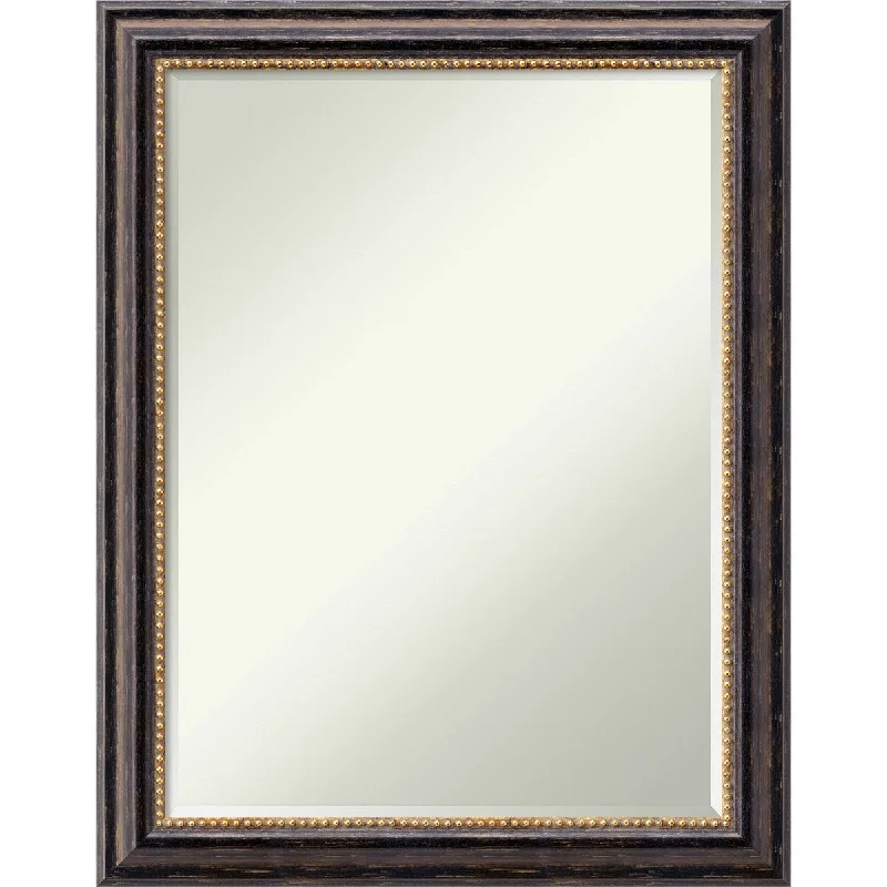 Petite Bevel Wood Bathroom Wall Mirror - Tuscan Rustic Frame - Tuscan Rustic - 22 x 28 in