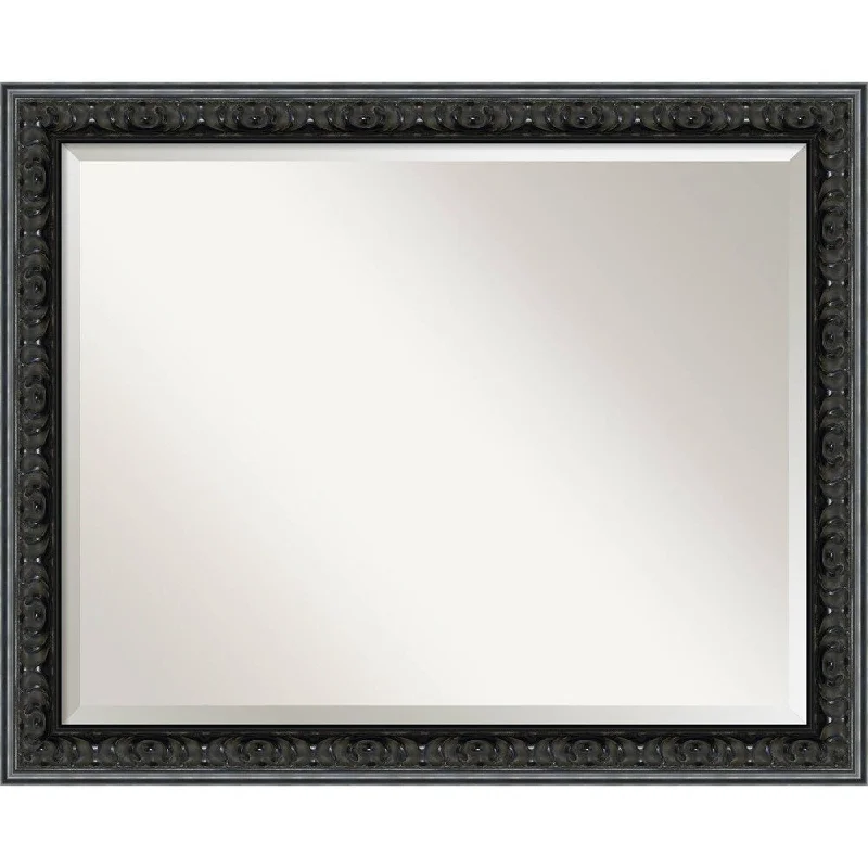 Rococo Black Wall Mirror - Large 32 x 26-inch