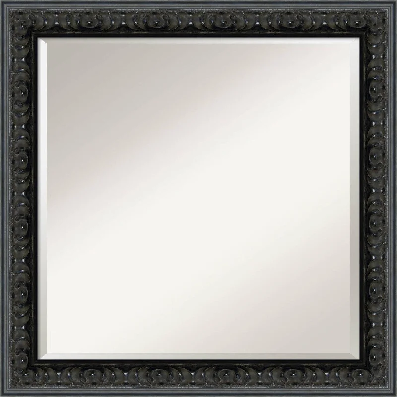 Rococo Black Wall Mirror - Square 24 x 24-inch