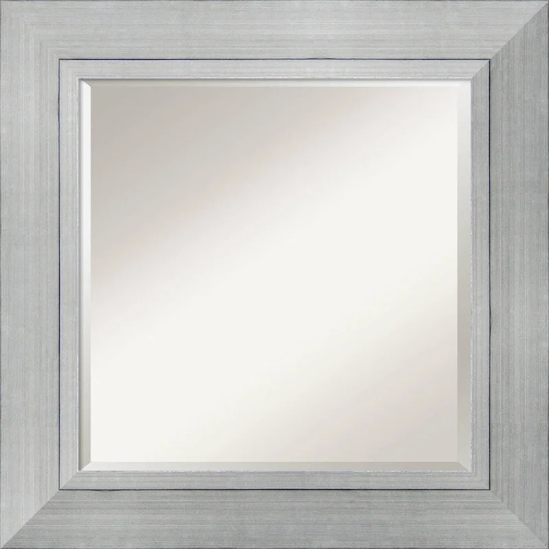 Romano Square Wall Mirror - Silver/Black