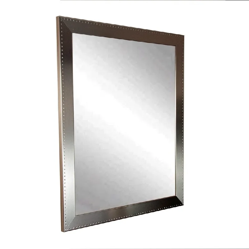 Simple Rivet Wall Mirror - Silver