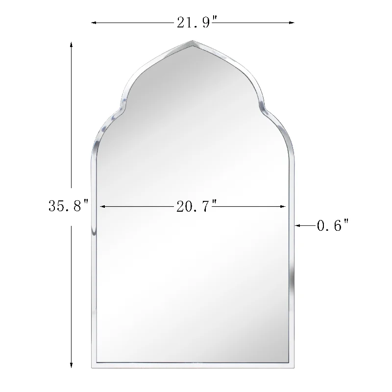 TEHOME Ateeqa Arch Metal Wall Mirror - 22'' x 36''