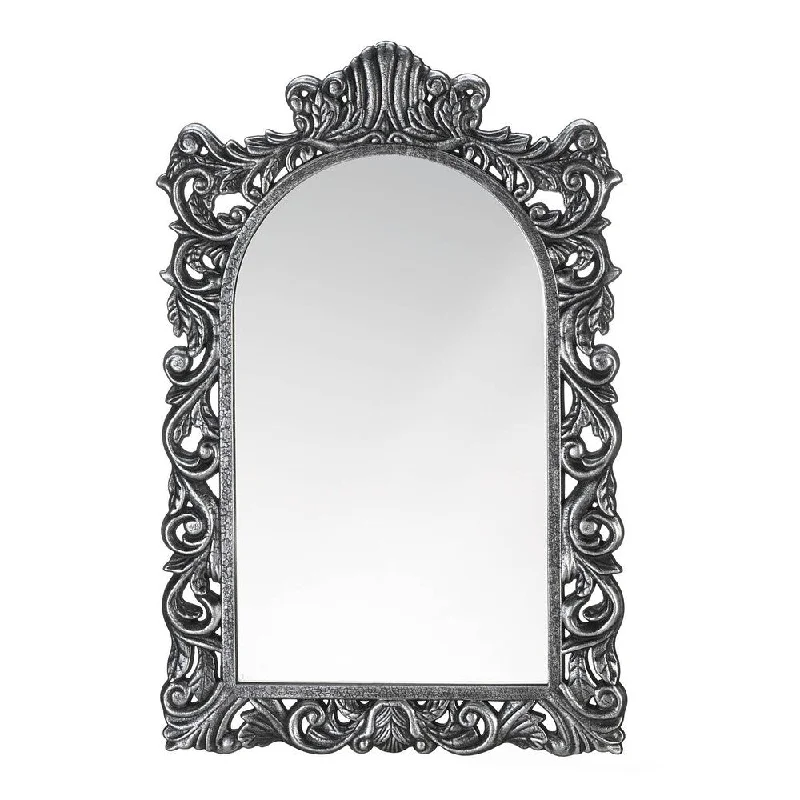 Vintage Style Arched Silver Wall Mirror