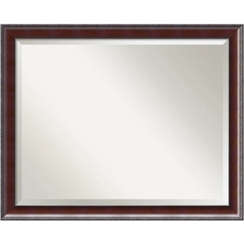 Wall Mirror Large, Country Walnut 31 x 25-inch - large - 31 x 25-inch