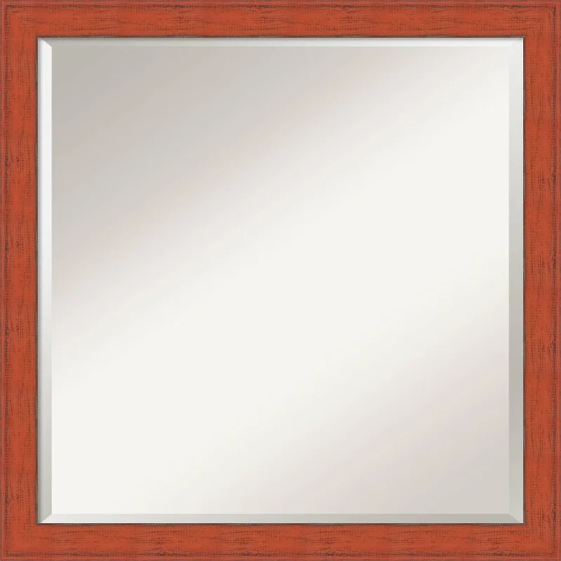 Wall Mirror Square, Bourbon Orange Rustic 22 x 22-inch - Rust - square - 22 x 22-inch