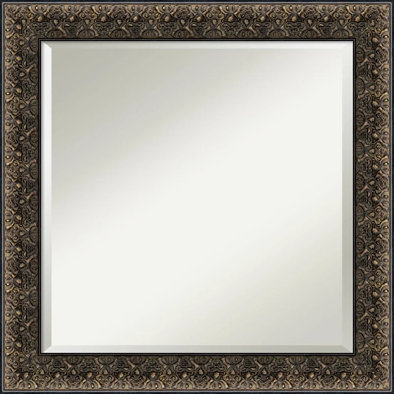 Wall Mirror Square, Intaglio Antique Black 25 x 25-inch - 24.62 x 24.62 x 1.375 inches deep