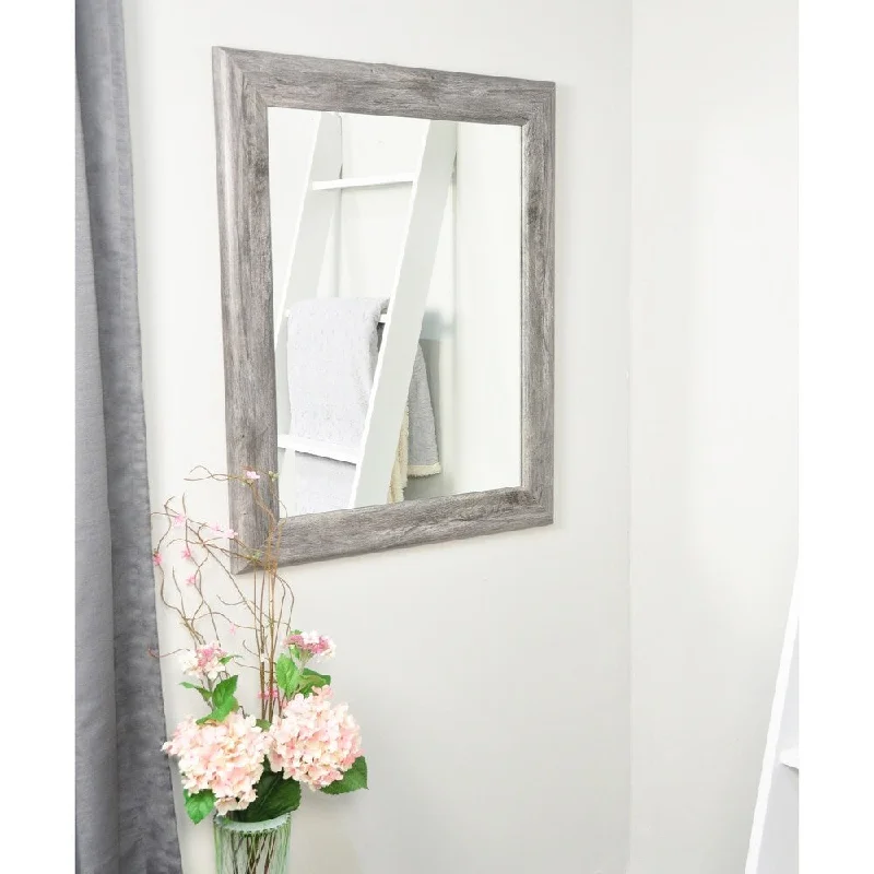 Weathered Barnwood Wall Mirror - Grey