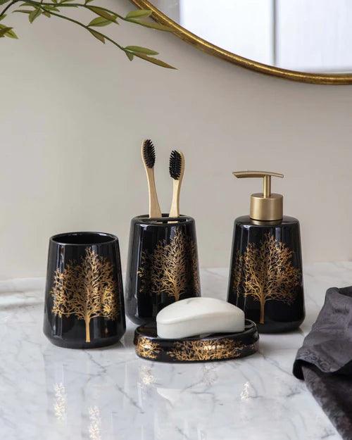 Aurum Tree 4-Piece Bath Set - Black