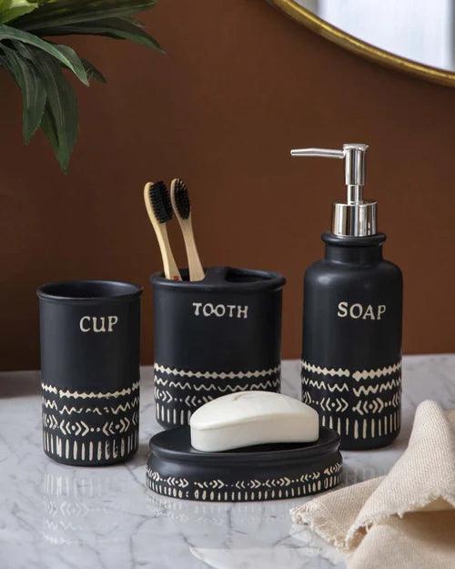 Ava 4-Piece Bath Set - Black